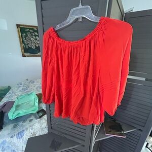 Sanctuary Bright Red Off-Shoulder Blouse